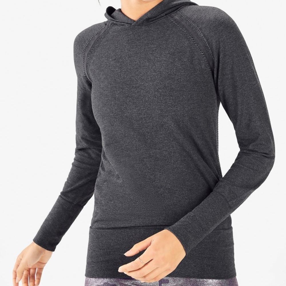 FABLETICS Kinsley Seamless Long-Sleeve Hoodie Gray‎